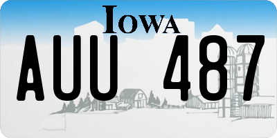 IA license plate AUU487