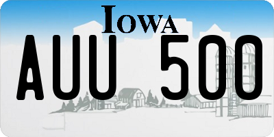 IA license plate AUU500