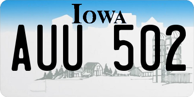 IA license plate AUU502