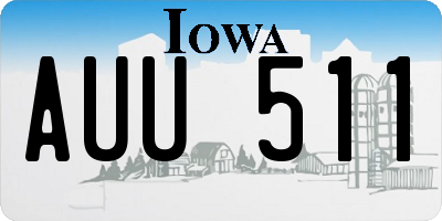 IA license plate AUU511