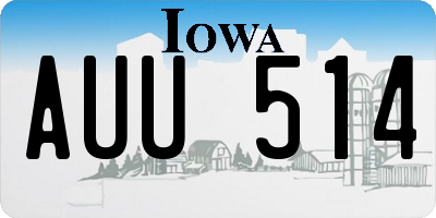 IA license plate AUU514