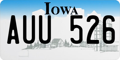 IA license plate AUU526
