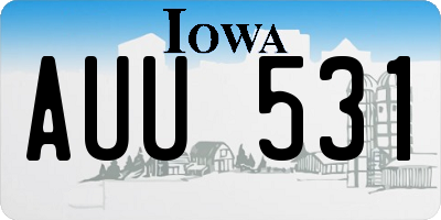 IA license plate AUU531