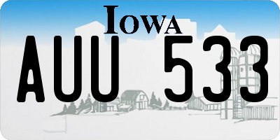 IA license plate AUU533