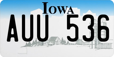 IA license plate AUU536