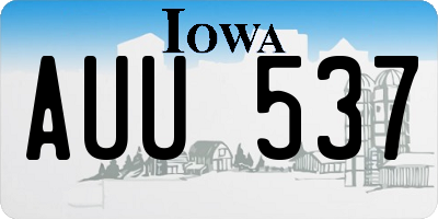IA license plate AUU537