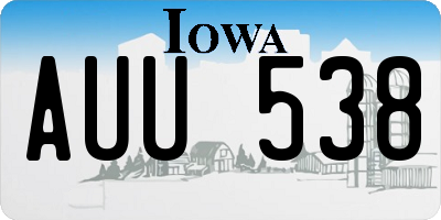 IA license plate AUU538