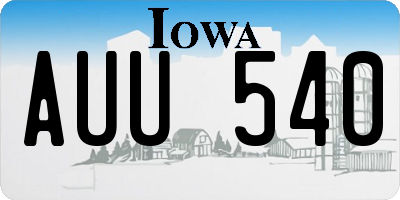 IA license plate AUU540