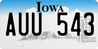 IA license plate AUU543