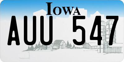 IA license plate AUU547