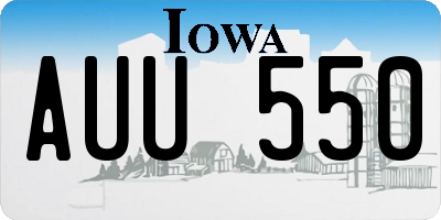 IA license plate AUU550