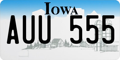 IA license plate AUU555
