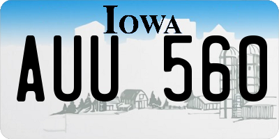 IA license plate AUU560