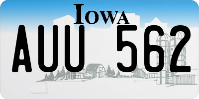 IA license plate AUU562