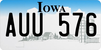 IA license plate AUU576