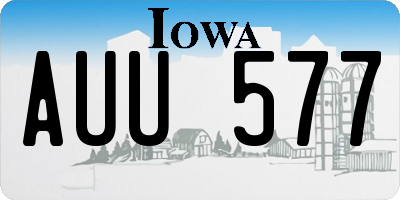 IA license plate AUU577