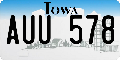 IA license plate AUU578