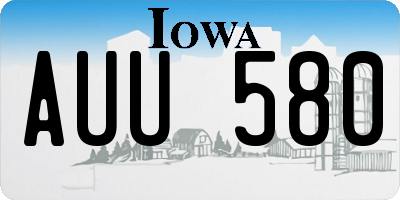 IA license plate AUU580