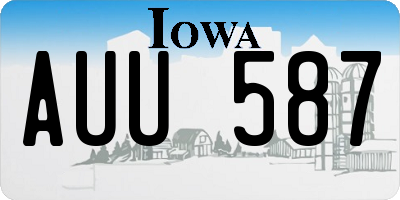 IA license plate AUU587