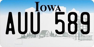 IA license plate AUU589
