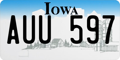 IA license plate AUU597