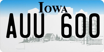 IA license plate AUU600