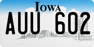 IA license plate AUU602