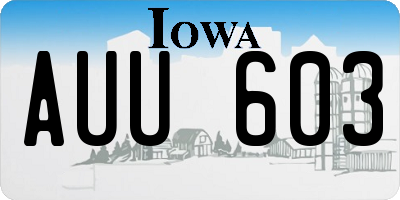 IA license plate AUU603
