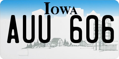 IA license plate AUU606