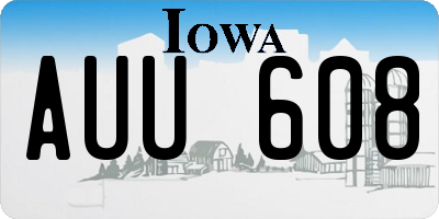 IA license plate AUU608