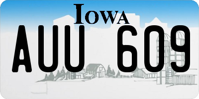 IA license plate AUU609