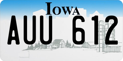 IA license plate AUU612