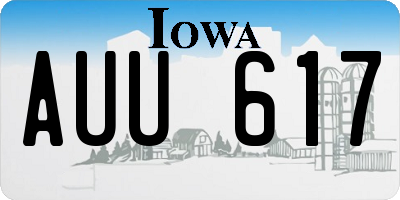 IA license plate AUU617
