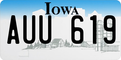 IA license plate AUU619