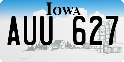 IA license plate AUU627