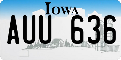 IA license plate AUU636