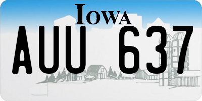 IA license plate AUU637