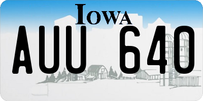 IA license plate AUU640