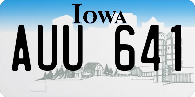 IA license plate AUU641