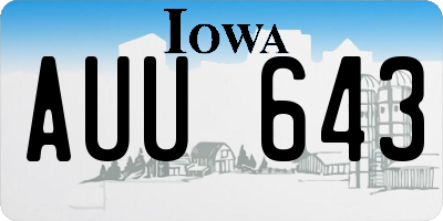 IA license plate AUU643