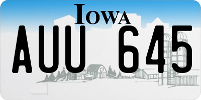 IA license plate AUU645