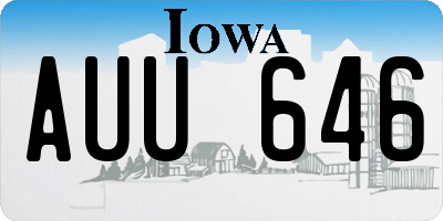 IA license plate AUU646