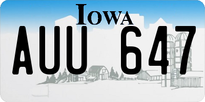 IA license plate AUU647