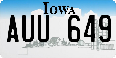 IA license plate AUU649
