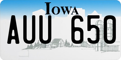 IA license plate AUU650