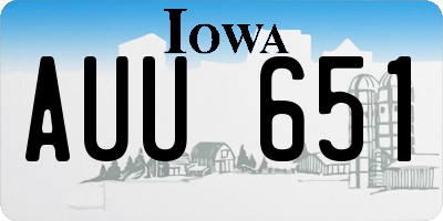 IA license plate AUU651