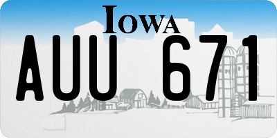 IA license plate AUU671