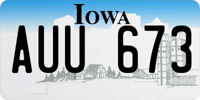 IA license plate AUU673