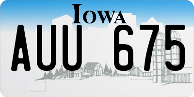 IA license plate AUU675