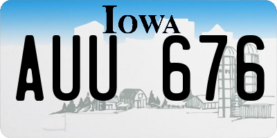 IA license plate AUU676
